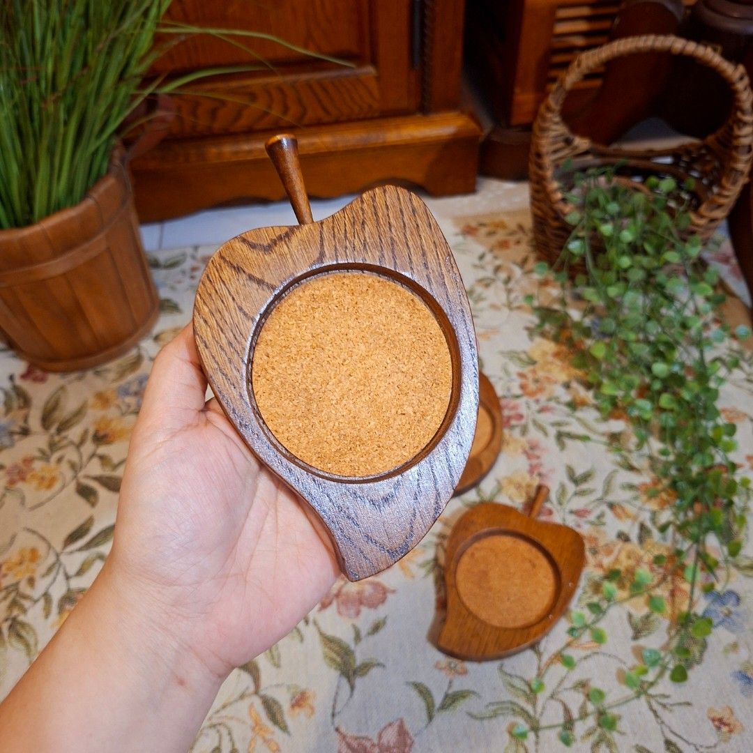5pcs Vintage 🥭 Mango shaped solid wood cork coasters (Category: Dinnerware & Cutlery) located in Dasmarinas. Submitted by millennialmeetsvintage (Listing ID 1438832233, Image 2). Description: last price posted, no haggling 🙅🏻‍♀️ 🌍ships from DASMA, CAVITE 🚚 shipping via Lalamove only ❌no reservations, first-to-pay basis ❌no physical store, no walk-ins ❌no COD transactions.