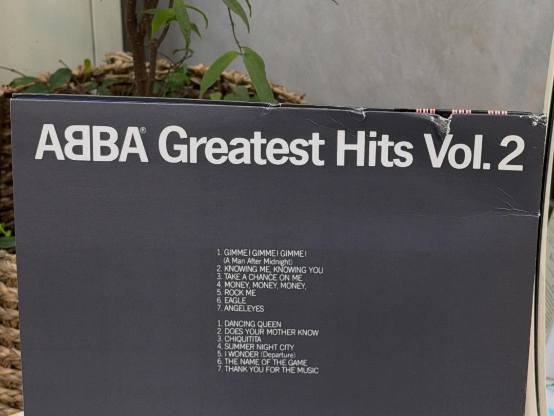 ABBA Greatest Hits Vol. 2 Vinyl Record (Category: Vinyls) located in Valenzuela. Submitted by upcycle_things (Listing ID 1438715003, Image 3). Description: - ABBA Greatest Hits Vol. 2 vinyl record - Features popular tracks: "Gimme! Gimme! Gimme!", "Dancing Queen", "Thank You for the Music", and more - Includes original album art and tracklist - Japanese import - Ideal for ABBA fans and vinyl collectors.