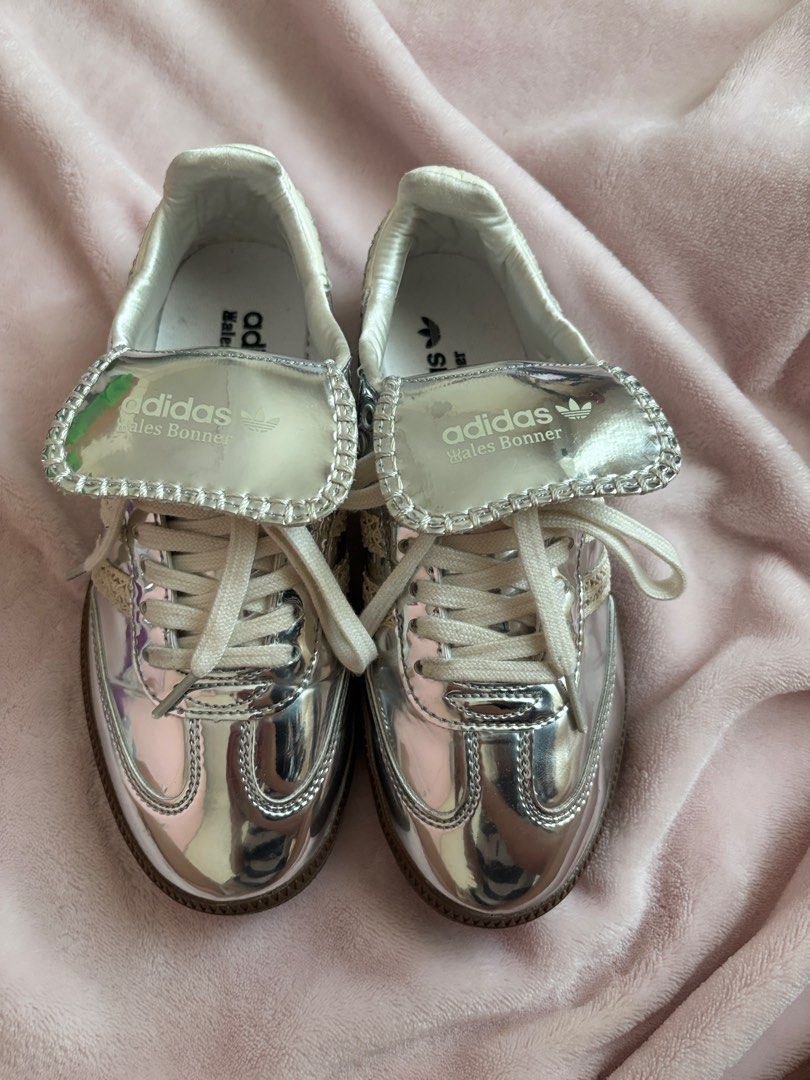 Adidas Wales Bonner Silver Sneakers (Category: Sneakers) located in Cabanatuan. Submitted by fairestboa (Listing ID 1438701377, Image 3). Description: - Adidas x Wales Bonner collaboration - US 5M/6W, 23cm - 9.5 condition - what you see is what you get - this is thrifted, please manage your expectations .