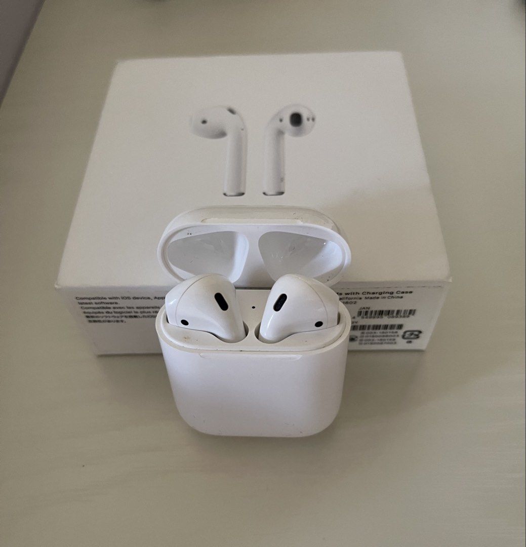 APPLE Airpods 2 with Charging Case and silicone case (Category: Earphones) located in Paranaque City. Submitted by setsoc.zrcl24209 (Listing ID 1438824099, Image 1). Description: Apple Airpods 2 with Charging Case ₱7,690.00 Original price was: ₱7,690.00.₱6,921.00Current price is: ₱6,921.00. Designed by Apple Automatically on, automatically connected Easy setup for all your Apple devices6 Quick access to Siri by saying “Hey Siri” or setting up dou