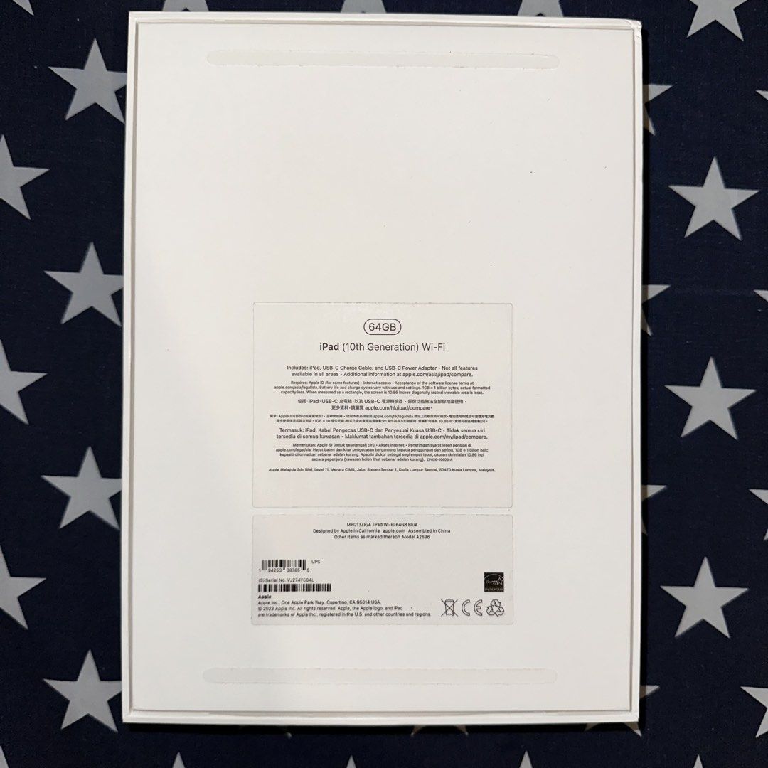 ⚠️留意Description: Apple iPad (第10代) Wi-Fi 64GB 藍色 （分類：平板電腦 - iPad）位於 Hong Kong。 由 vincent75277 提交（商品編號 1438872450，圖片 2）。簡介： ⚠️留意以下事項: 1. 售$2000 2. 此機是由大學贈送給學生使用，本人現已畢業並不再需要此iPad，因此出售 3. 機內裝有MDM管理，但不會影響正常使用，此iPad的使用紀錄亦不會被大學監視及監控，如介意這個MDM管理請不要私訊購買，相關MDM管理將於2033年自動解除 4. 只限大圍站C出口交收，18:30-19:30 5. 可使用轉數快交收。
