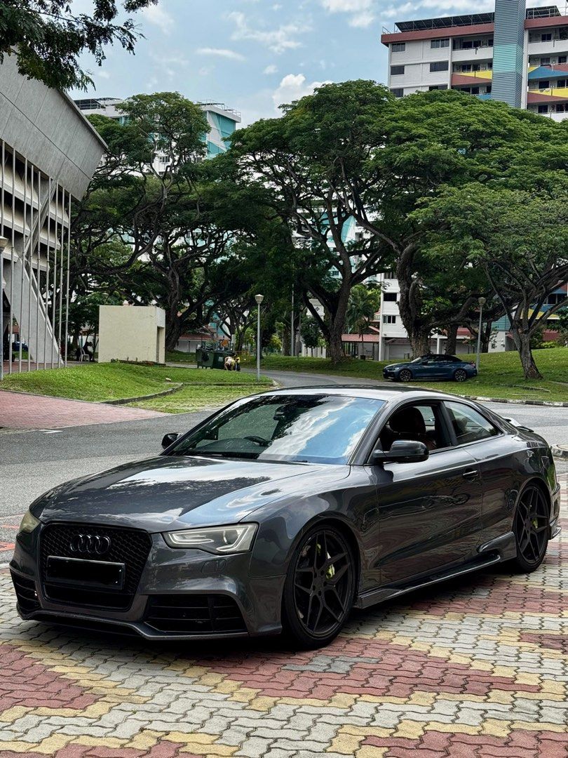 Audi A5 Coupe 2.0 TFSI Quattro Auto (Category: Used Cars) located in Singapore. Submitted by happypeeeels (Listing ID 1438741626, Image 2). Description: Nicely done up Audi A5 Coupe. 5 years COE left. Decided to switch to EV, so letting go of this car! Lots of wear and tear done. Engine & gearbox overhaul. PM for full mods list!.