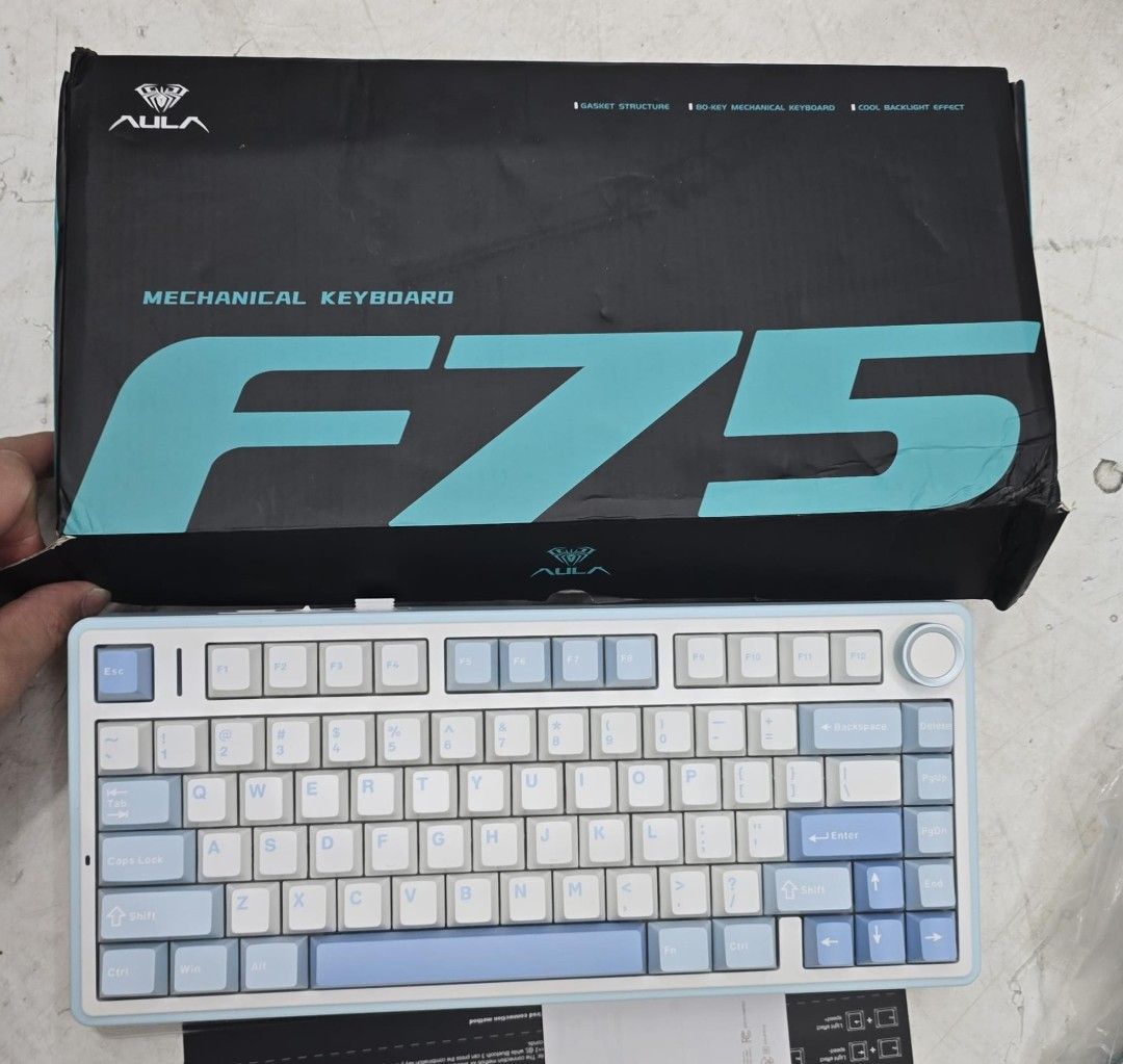 AULA F75 Mechanical Keyboard - Blue/White458826419284879360