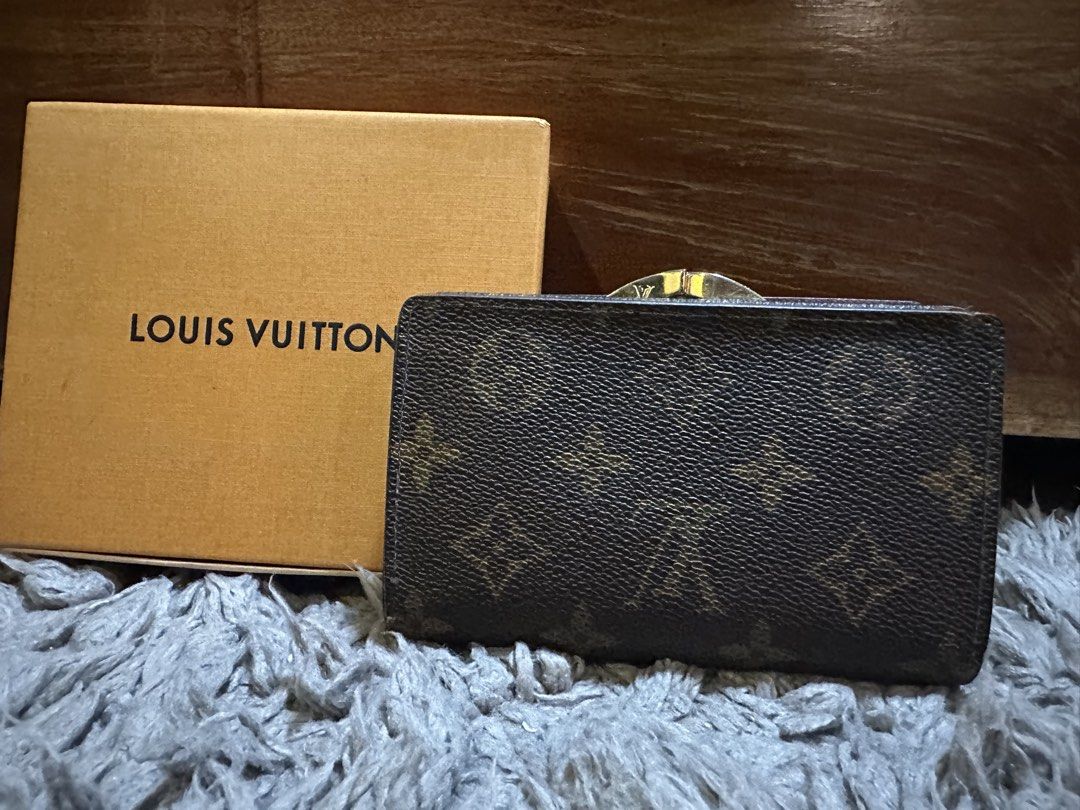 Authentic LV short wallet (Category: Luxury Bags & Wallets) located in San Pablo. Submitted by donaya_luxe (Listing ID 1438709314, Image 2). Description: Authentic- money back guarantee if proven fake. With original box , open for 1 month lay away The code is located underneath of the LV brand, its very tight and difficult to take photo. .