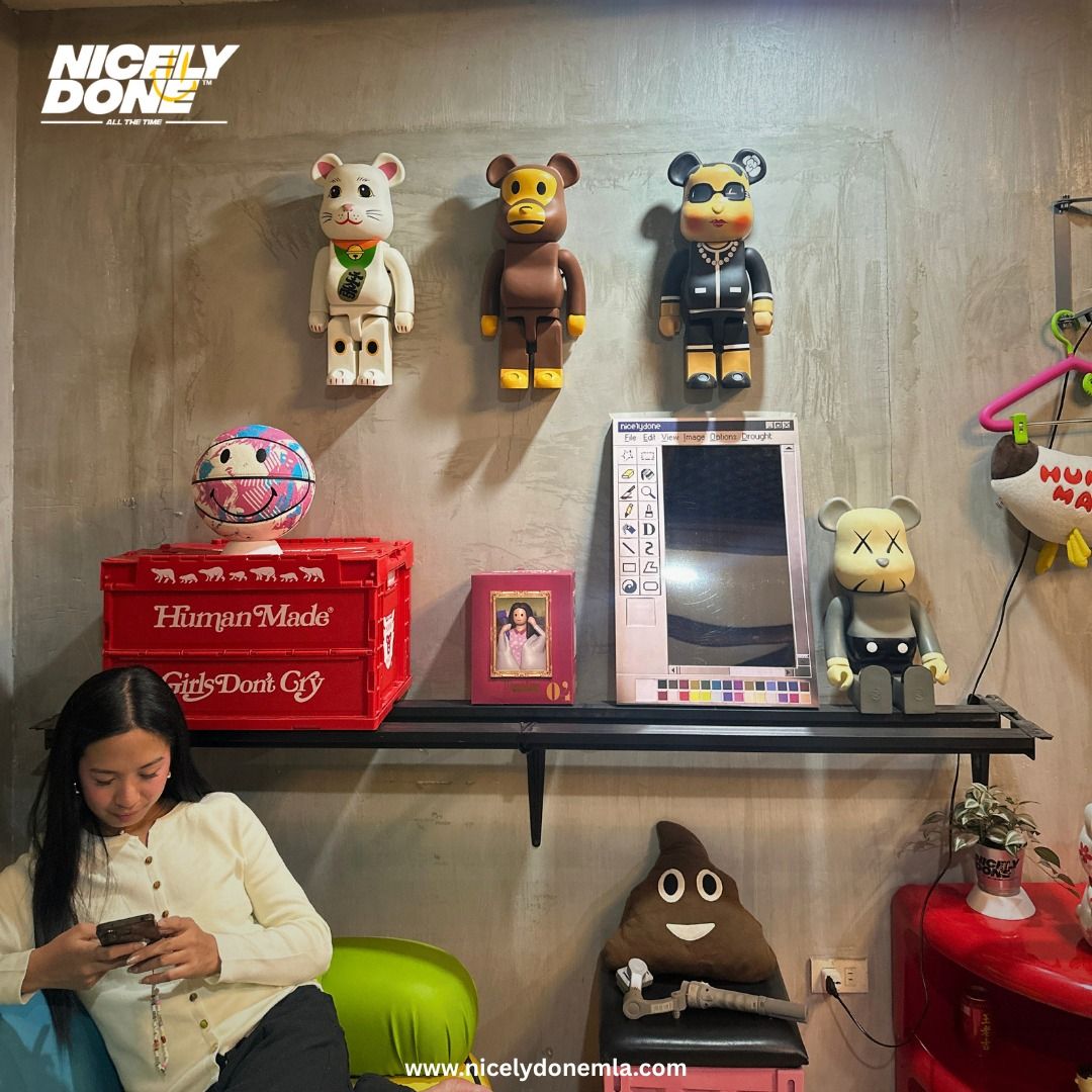 Bearbrick Collectible Figures (Category: Toys & Games) located in Manila. Submitted by nicelydone31948 (Listing ID 1438732573, Image 3). Description: - Set of Bearbrick collectible figures. - Includes: - White cat figure (50cm) - Brown monkey figure - Black figure with sunglasses - Perfect for display and collecting..