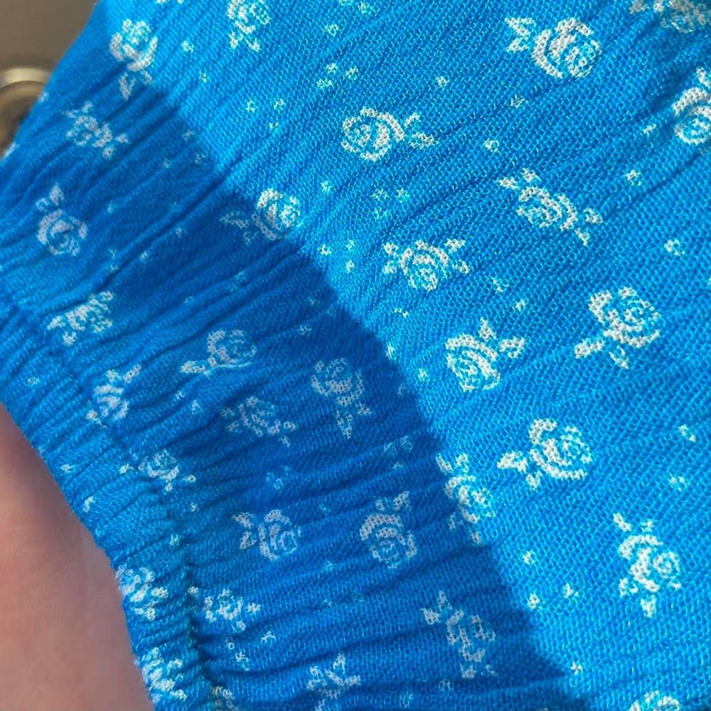 Blue Floral Button-Up Top (Category: Blouses) located in Manila. Submitted by kat_declutter (Listing ID 1438740589, Image 3). Description: -photos when worn are not mine, got it for your reference (ctto) - Blue floral top - Button-up design - Short, puffed sleeves - Flattering peplum hem - V-neckline - Textured fabric - Fitted silhouette - Lightweight material.
