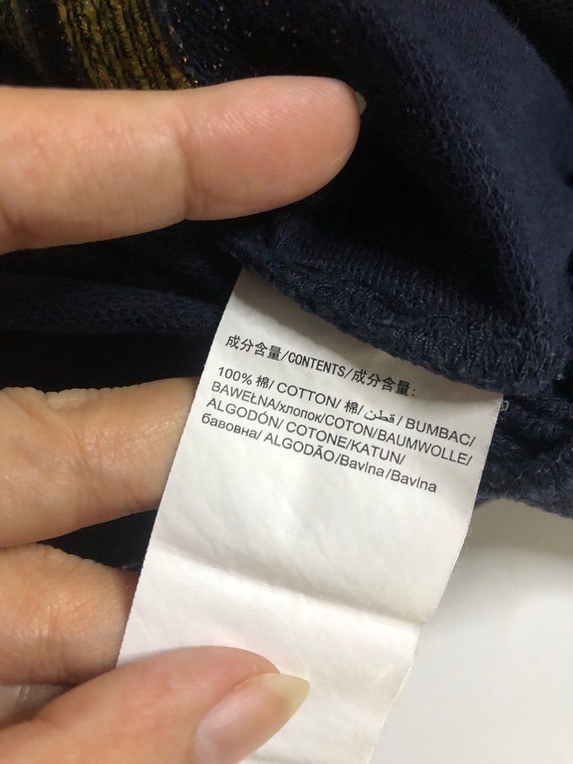 Bossini 100% cotton embroiderd sweater in navy blue for men and women, unisex, casual wear, street fashion (Category: Coats, Jackets and Outerwear) located in Caloocan City. Submitted by relique_boutique (Listing ID 1438766742, Image 2). Description: 100% cotton small to medium build .