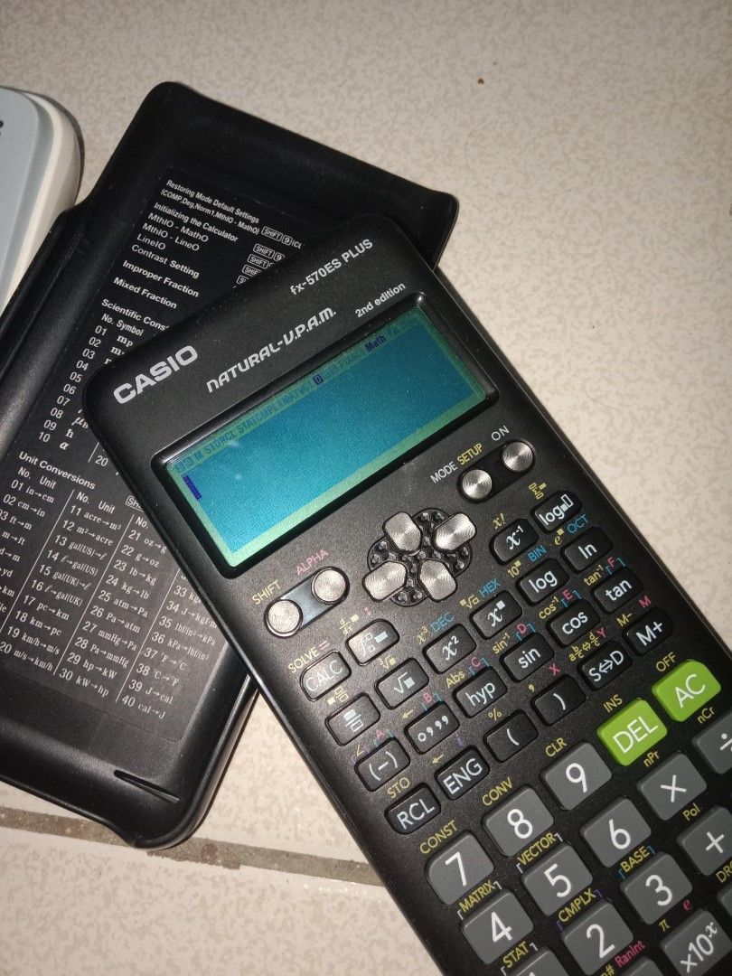 Casio fx-570ES PLUS Calculator (Category: Office & Business Technology) located in Mandaluyong City. Submitted by lay.low (Listing ID 1438816817, Image 1). Description: RUSH SALE Casio fx-570ES PLUS calculator. Used only for 1 semester with the original box and manuals. I can provide video of the item. Guarantee that the item is good as new. Purchased from National Bookstore.