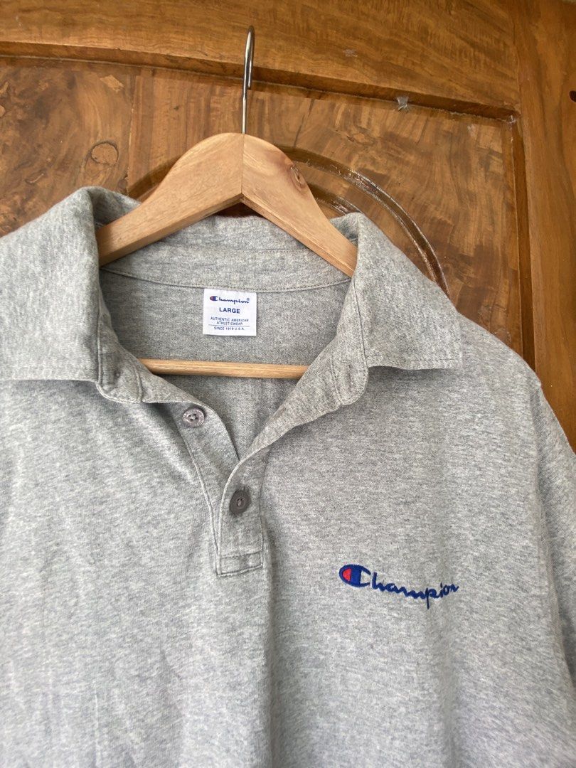 Champion Polo Shirt - Gray - Large (Category: Tshirts & Polo Shirts ) located in Tubigon. Submitted by theogarments (Listing ID 1438737903, Image 3). Description: Champion Polo Shirt -authentic -excellent -need wash -20 width -27 lenght -9.5/10 Colorrate.