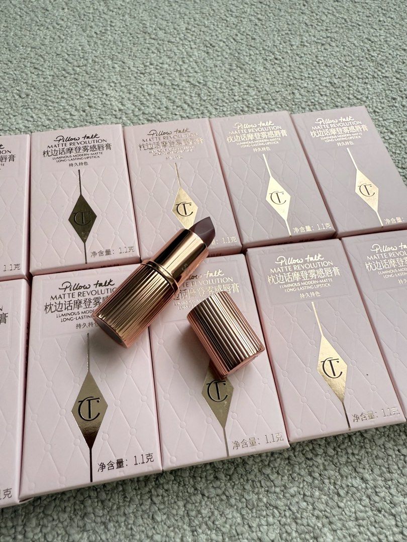 Charlotte Tilbury Lipstick “Pillowtalk” Mini (Category: Makeup) located in Consolacion. Submitted by ruuukiadc (Listing ID 1438793169, Image 3). Description: The Charlotte Tilbury Pillow Talk Mini Lipstick is a travel-sized version of the brand’s bestselling Matte Revolution lipstick in the iconic Pillow Talk shade — a soft nude-pink designed to flatter many skin tones. It features a creamy matte formula enriched with Lipstick Tree Extract and or