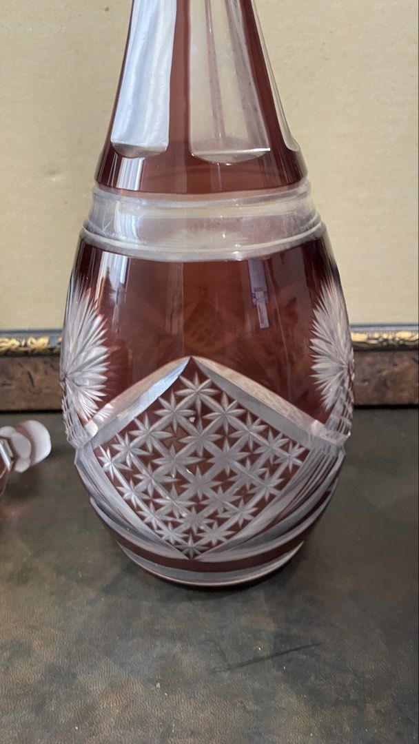 Cranberry Bohemia Crystal Decanter458309954878853122