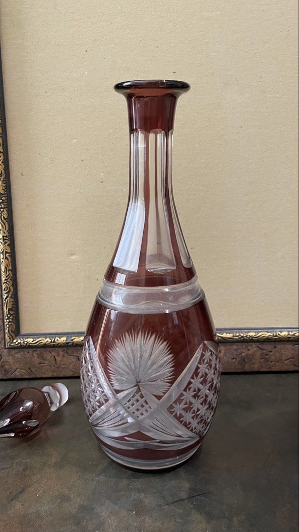Cranberry Bohemia Crystal Decanter458309954878853121