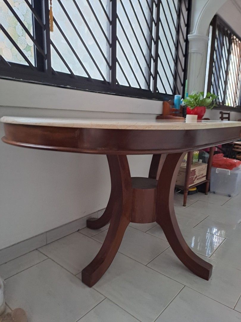 Dining Table (Category: Tables & Sets) located in Singapore. Submitted by vtreeflooring (Listing ID 1438711376, Image 3). Description: almost new condition marble top length 150cmx90cm. self collect at bishan . kindly contact me at 8862 6676 if interested price can negotiate. moving house now many things to clear ..