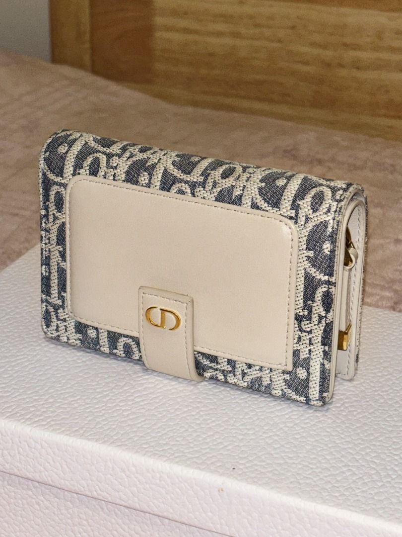 Dior 30 Montaigne Dittany Wallet (Category: Luxury Bags & Wallets) located in Taguig. Submitted by charlenelouis (Listing ID 1438770085, Image 1). Description: Main materials: Cotton, calfskin, technical fabrics Calfskin and technical fabric lining CD signature on the front Front slip pocket x1 Card slots x7 Banknote compartment x1 Double compartment with zipper x1 Slip pocket x1 Made in Italy Comes with: Dior paper bag Dior box Receipt (bought i