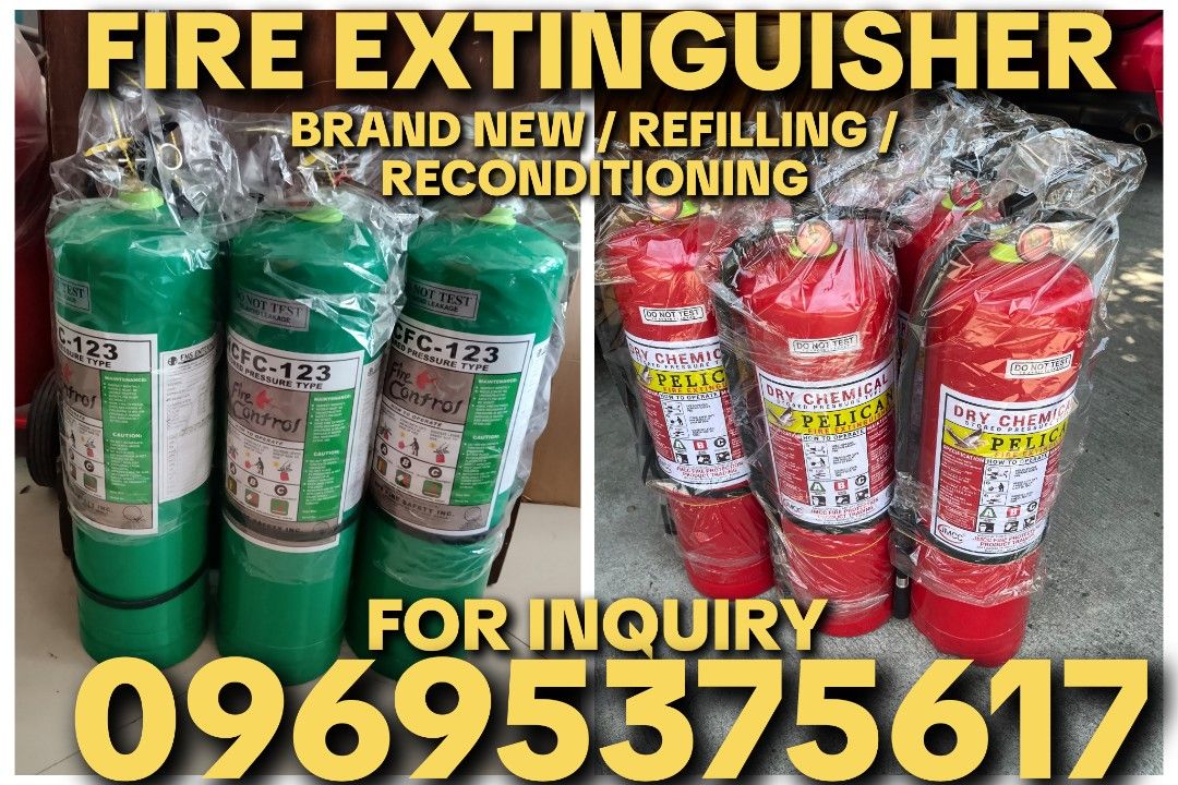 Fire extinguisher for business compliance. (Category: Looking For) located in Quezon City. Submitted by untoybatotoy (Listing ID 1438773311, Image 1). Description: 🔥BRAND NEW AND REFILLING FIRE EXTINGUISHER.🧯🧯🧯🧯 👌MADE TO ORDER. KAYA SURE ANG QUALITY SIZES: 10LBS/20LBS/50LBS ☑️DRY CHEMICAL ☑️A-FFF ☑️C02 ☑️HCFC-123 ☑️HCFC-123 CEILING TYPE ☑️HFC-236fa ☑️AND OTHER FIRE PROTECTION AT PREVENTION ITEMS AND ACCESSORIES. MERON KAMI NYAN.‼️ ✏️WE ALSO