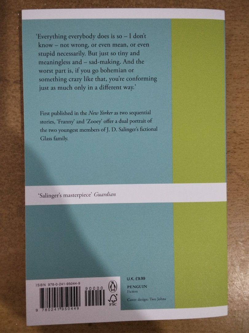 Franny and Zooey by J. D. Salinger (Category: Storybooks) located in Taguig. Submitted by prizewinners (Listing ID 1438695577, Image 3). Description: If you're reading this, then this item is still available. I will respond only to buyers who make an offer up front (the listed price is the final, nonnegotiable price). Payments are to be made up front, by Wise or e-wallet/bank transfer to Wise Pilipinas (no COD, no other payment method). Please pa