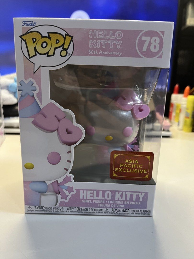 Funko Pop! Hello Kitty 50th Anniversary #78 (Category: Designer & Blind Box Toys) located in Manila. Submitted by jhiamarie_cajipe (Listing ID 1438785754, Image 1). Description: - Funko Pop! featuring Kitty. - Celebrating Kitty's 50th Anniversary. - Asia Pacific Exclusive. - In original packaging. - Box features Funko Pop! and Kitty branding. - Series number: 78..