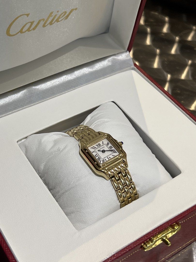 Gold Panthere Small (Category: Women's Watches) located in Makati City. Submitted by niasarchived (Listing ID 1438842200, Image 2). Description: Cartier Panthere Gold (Small Size) -wrist size 15cm -includes box -comes with extra links -BUY AT YOUR OWN RISK -all photos posted -PAYO ONLY -price only slightly negiotable. please keep in mind that the price also reflects authenticity. READ BEFORE PURCHASING: *customer shoulders shipping *book through 