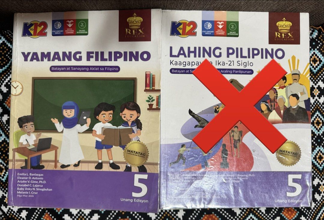 Grade 5 Textbook Set Matatag (Category: Textbooks) located in Rizal. Submitted by preloovved (Listing ID 1438523171, Image 3). Description: 650 take all 4, or 200 per book - Grade 5 textbook set - Includes: Breaking Through Science (Third Edition), Reinforcing Good Manners in Everyday Life (First Edition), Yamang Filipino (Unang Edisyon), and MAPEH for Today's Learner - All books are for the 2025 school year - Perfect for students or those wantin