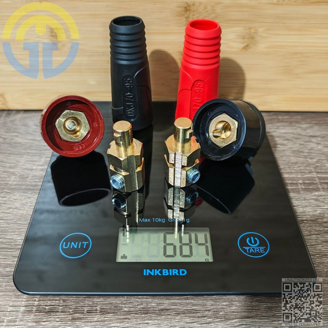 High Performance Welding Cable Connector Plug Socket Set DKJ 70-95 500A (Category: Construction Tools & Equipment) located in Mandaluyong City. Submitted by gavz6488 (Listing ID 1438804838, Image 2). Description: The DKJ 70-95 welding connector is a heavy-duty quick plug designed for welding cables sized 70–95 mm², typically rated for 400–500A current. It uses a brass core for excellent conductivity and a rubberized sleeve for insulation, making 