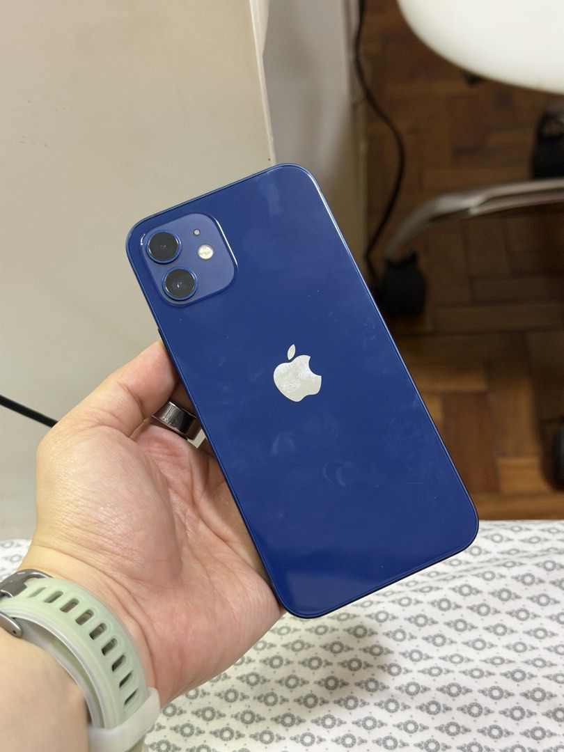 iPhone 12 64gb Blue (Category: iPhone 12 Series) located in Marikina City. Submitted by isaygarcia (Listing ID 1438809847, Image 2). Description: Battery health: 79% With original cord (used) Open line Minimal scratches.
