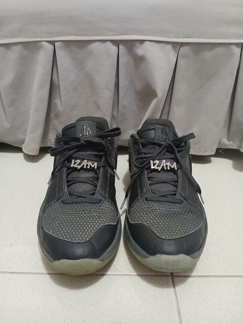 JA 1 "12 AM" Midnight Swarovski (Category: Sneakers) located in Manila. Submitted by isstation.3023 (Listing ID 1438822950, Image 1). Description: Complete details like: ✅️ • Tag on the toe box ✅️ • 1MT sign on the sides ✅️ • "Ja Morant" at the back ✅️ • 12AM chains on laces (complete) ✅️ • " Its 12AM Somewhere" text on the outsole ISSUE: No Box.