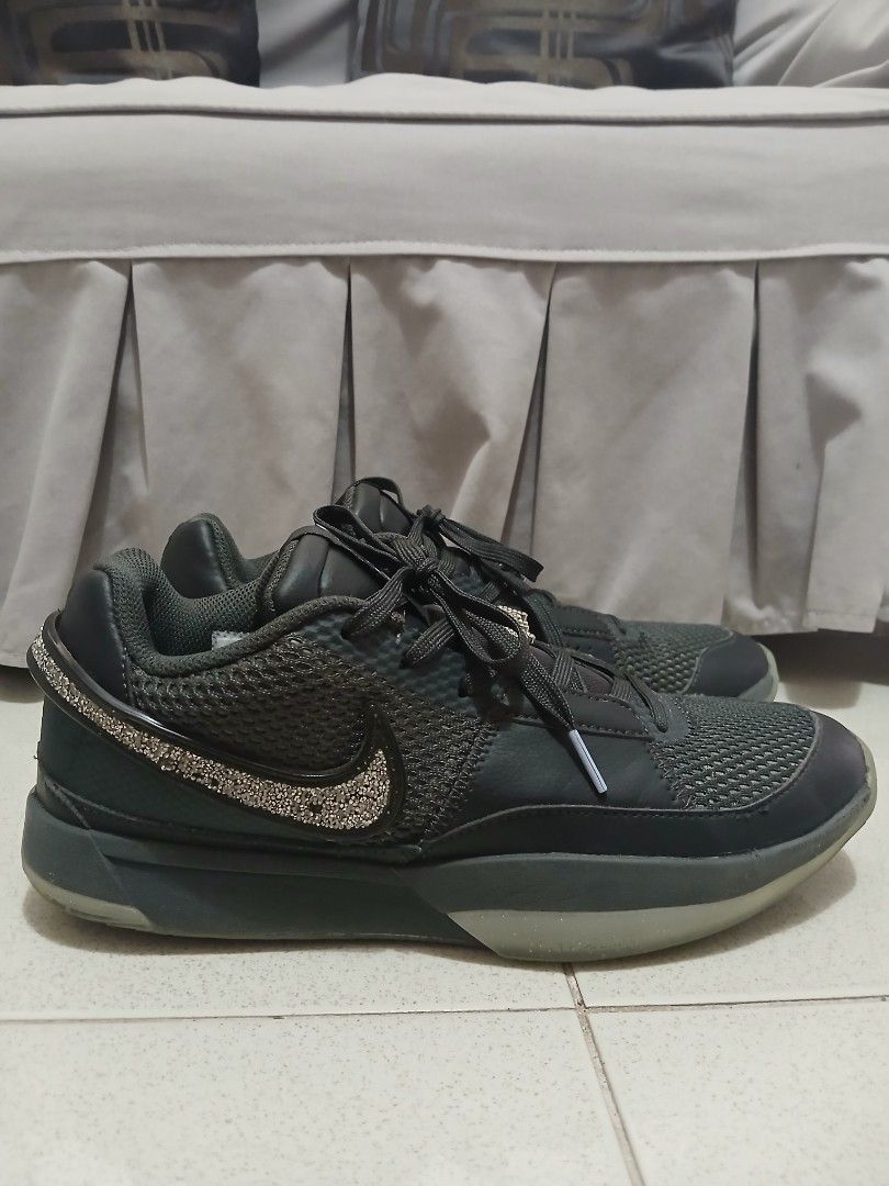 JA 1 "12 AM" Midnight Swarovski (Category: Sneakers) located in Manila. Submitted by isstation.3023 (Listing ID 1438822950, Image 2). Description: Complete details like: ✅️ • Tag on the toe box ✅️ • 1MT sign on the sides ✅️ • "Ja Morant" at the back ✅️ • 12AM chains on laces (complete) ✅️ • " Its 12AM Somewhere" text on the outsole ISSUE: No Box.