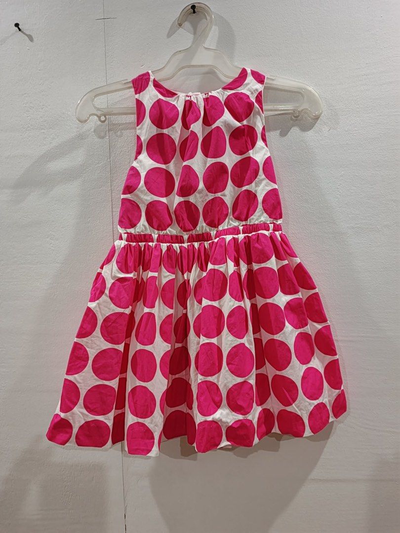 Jacadi Paris Polka Dot Dress (Category: Babies & Kids Fashion) located in Quezon City. Submitted by egabriels (Listing ID 1438698280, Image 1). Description: - Jacadi Paris dress - Polka dot pattern - Sleeveless design - Gathered waist - Size 4A (fits child) - Lightweight fabric - Made in Madagascar.