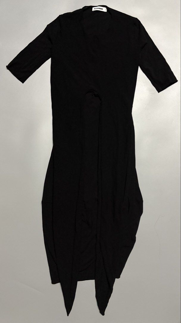 Jil Sander Womens Mainline dress from Fall/Winter 2017 | Raf Simons (Category: Luxury Apparel) located in Tayabas. Submitted by tayabaskartell (Listing ID 1438778607, Image 2). Description: Jil Sander Womens Mainline RTW dress from Fall/Winter 2017, made of technical polyamide fabric, likely part of their minimalist structured / utilitarian direction during that era. Jil Sander Long Black Dress | Double Mesh Fabric|Ties At The Back| made of techn