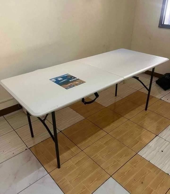 Lifetime Table Lifetime Chair (Category: Tables & Sets) located in Manila. Submitted by redonlineshop (Listing ID 1438839687, Image 2). Description: LIFETIME TABLE 2ft ₱1,200 4ft ₱1,900 6ft ₱2,650 LIFETIME CHAIR ₱1300 ON HAND BRAND NEW Accept Gcash payment/COD Same day delivery + Delivery Fee.