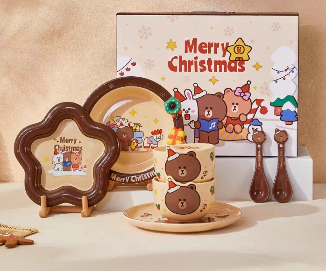LINE FRIENDS Christmas Tableware Set for 2458201247955691520