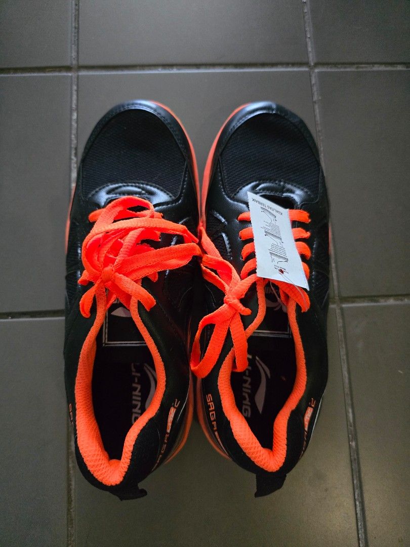 Li-Ning Saga 2 Black and Orange Badminton Shoes Size EUR 37, Men's ...