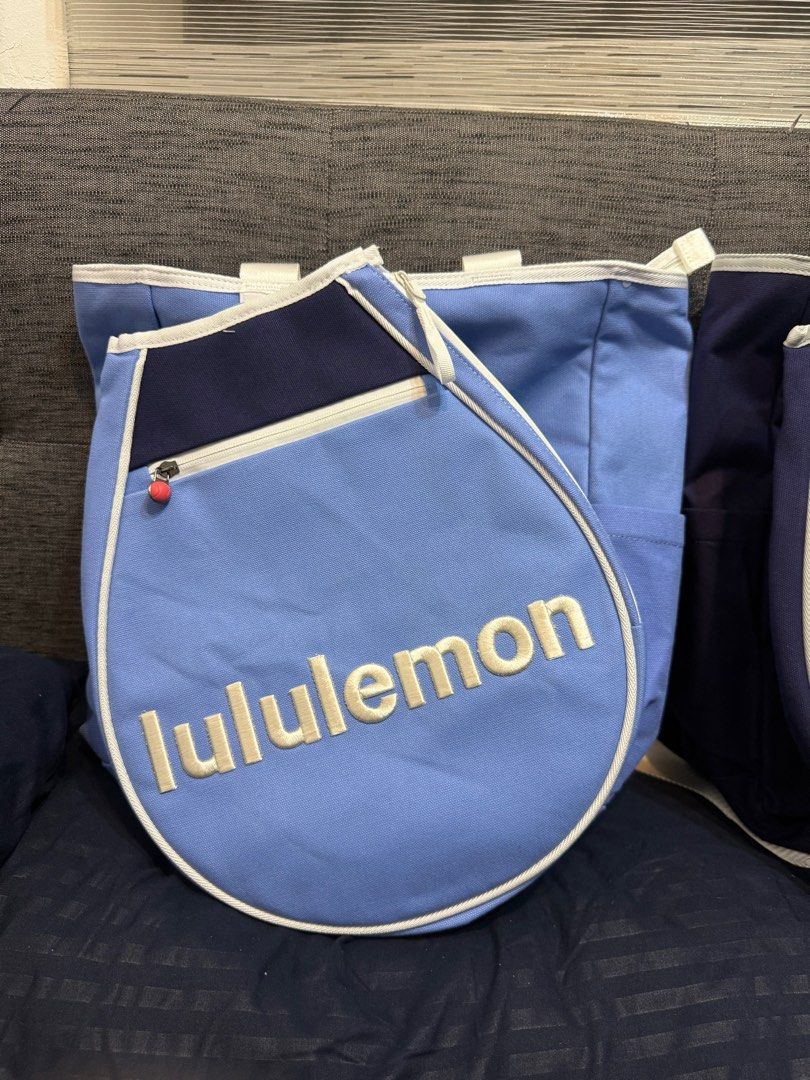 Lululemon tennis/pickleball bag (Category: Luxury Bags & Wallets) located in Manila. Submitted by caroerion97397 (Listing ID 1438846943, Image 2). Description: Lululemon racket bag Dimensions: 31cm x 15.5cm x 42cm (12.2” × 6.1” × 16.5”) Strap length when fully extended: 150cm (59”) Volume: 19L • Carry it by the handles or use the adjustable, removable strap to wear it as a backpack or over the shoulder • Side drop-in pockets fit a water bottle an