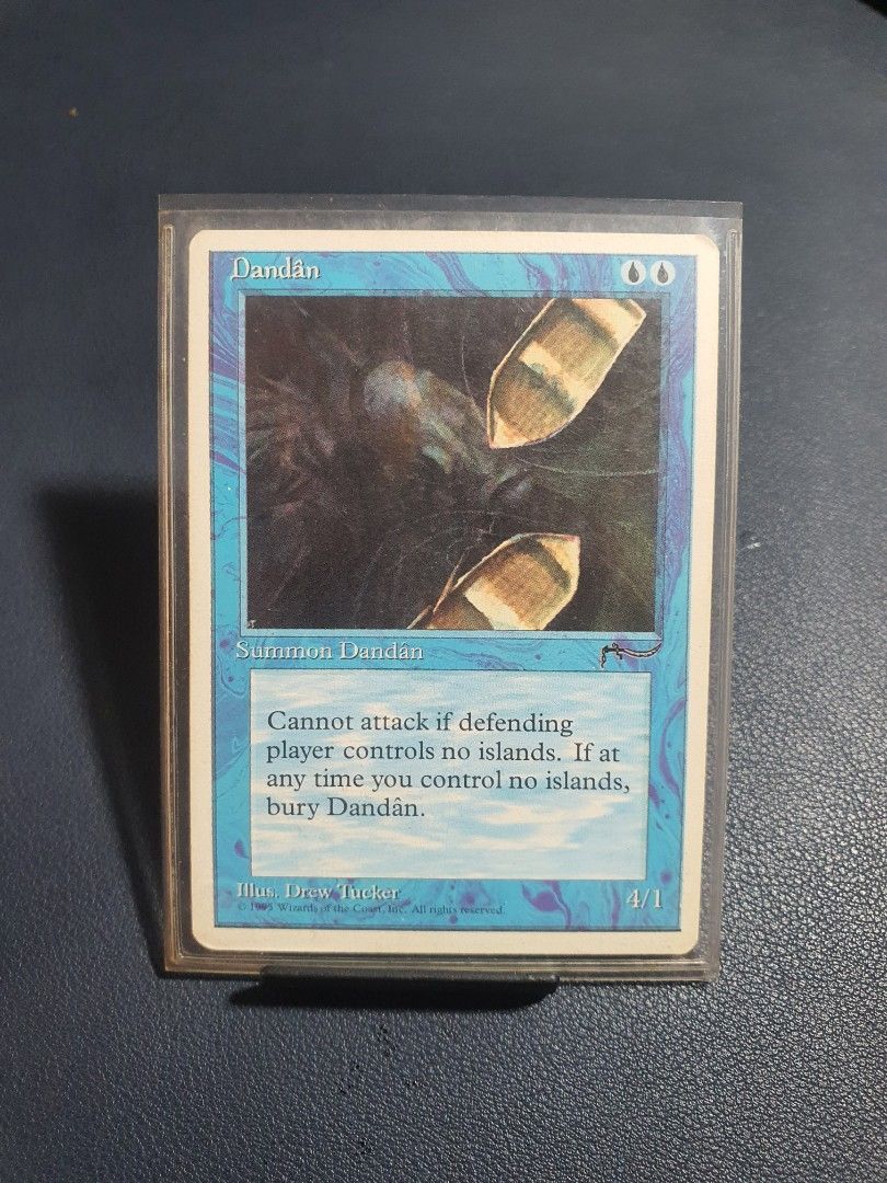 Magic: The Gathering - Dandan Card Chronicles Edition MTG (Category: Raw Singles) located in Manila. Submitted by _mugen24 (Listing ID 1438744961, Image 3). Description: - Dandan Magic: The Gathering card. - Chronicles Edition - Condition: In a protective sleeve. MTG Can be delivered by Lalamove, Grab or J&T Shipping fee shouldered by buyer MOP: GCash, Gotym, BDO, Maya, Maribank.