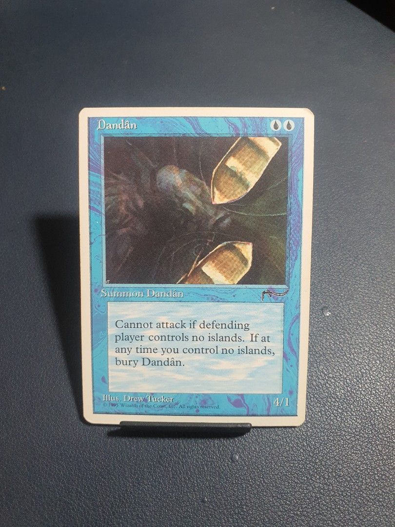 Magic: The Gathering - Dandan Card Chronicles Edition MTG (Category: Raw Singles) located in Manila. Submitted by _mugen24 (Listing ID 1438744961, Image 1). Description: - Dandan Magic: The Gathering card. - Chronicles Edition - Condition: In a protective sleeve. MTG Can be delivered by Lalamove, Grab or J&T Shipping fee shouldered by buyer MOP: GCash, Gotym, BDO, Maya, Maribank.