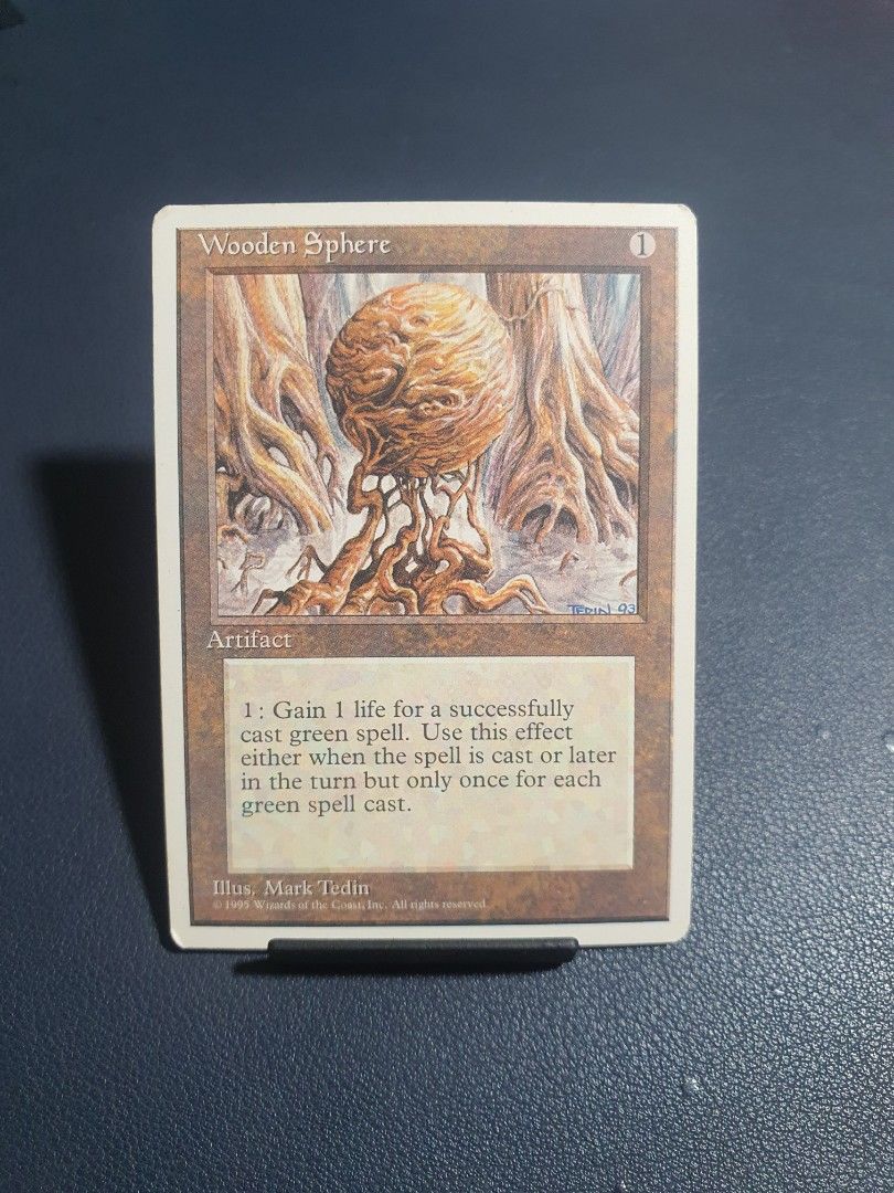 Magic: The Gathering - Wooden Sphere 4th Edition MTG (Category: Raw Singles) located in Manila. Submitted by _mugen24 (Listing ID 1438764245, Image 1). Description: - Magic: The Gathering card: Wooden Sphere - Artifact card - 4th Edition MTG Can be delivered by Lalamove, Grab or J&T Shipping fee shouldered by buyer MOP: GCash, Gotym, BDO, Maya, Maribank.