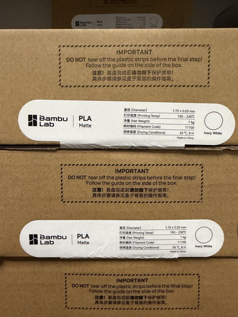 Matte White PLA Bambu Lab RFID Original PLA Filament458472261074309121