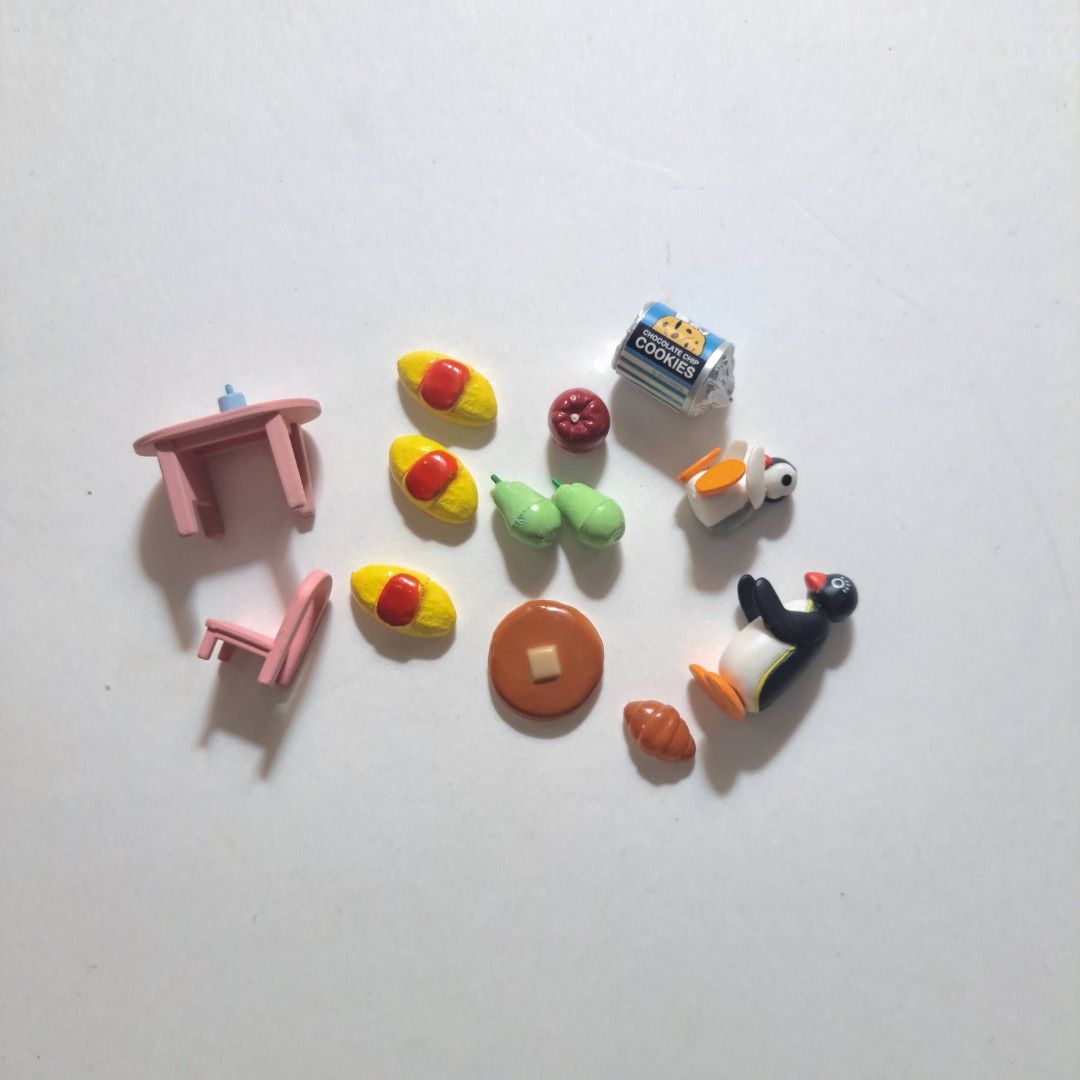 Miniature Food and Penguin Figurines (tags: sylvanian families, pingu) (Category: Designer & Blind Box Toys) located in M'Lang. Submitted by ardinelle.finds (Listing ID 1438843478, Image 1). Description: ~ got the pingu from a gashapon, but some pieces are missing now Feel free to check my listings ~♪ I am willing to give discounts when you buy multiple items 🌱 Location: North Cotabato, Mindanao Couriers accepted: Flash Express, LBC, J&T please 