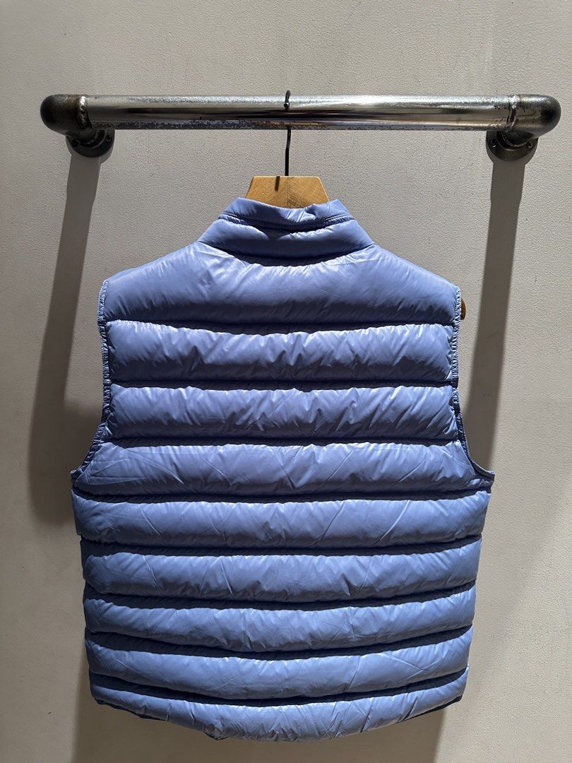 Moncler Light Blue Gillet Vest (Category: Coats, Jackets and Outerwear) located in Manila. Submitted by grischfinds (Listing ID 1438808459, Image 2). Description: Retiring my Moncler Light Blue GUI Gillet Vest of 1 years Bought from a flea market in Korea for around 23k php (Bal Bal Vintage) now selling for 10,500 negotiable, very unique colorway which is great if paired for white clothes. Retails for over 52k php on Nordstrom. -Size 1 on tag (Si