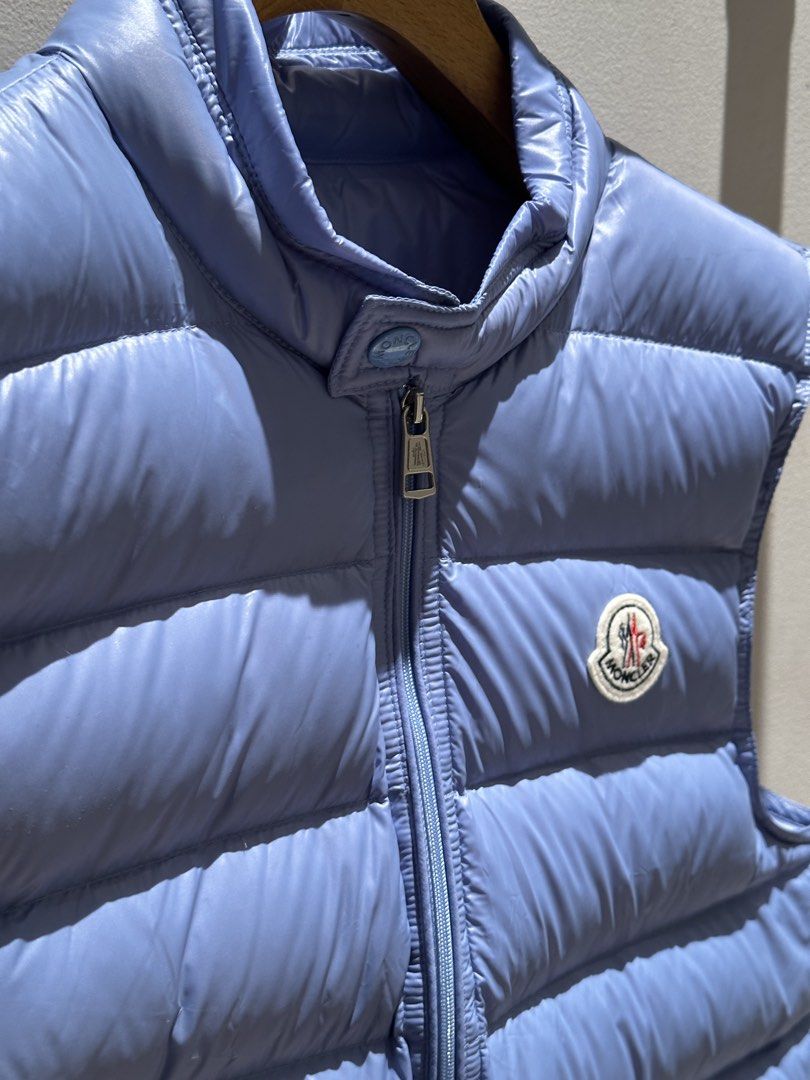 Moncler Light Blue Gillet Vest (Category: Coats, Jackets and Outerwear) located in Manila. Submitted by grischfinds (Listing ID 1438808459, Image 3). Description: Retiring my Moncler Light Blue GUI Gillet Vest of 1 years Bought from a flea market in Korea for around 23k php (Bal Bal Vintage) now selling for 10,500 negotiable, very unique colorway which is great if paired for white clothes. Retails for over 52k php on Nordstrom. -Size 1 on tag (Si