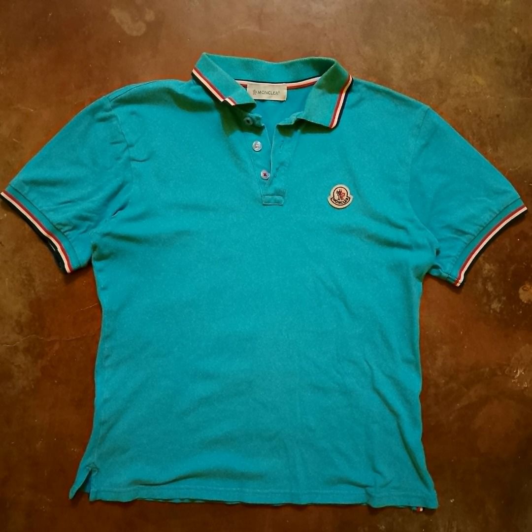 Moncler Polo Shirt - Sky Blue (Category: Shirts) located in Cagayan de Oro. Submitted by drp.central (Listing ID 1438863118, Image 1). Description: Moncler Polo Shirt - Sky Blue Dimes: W - 17" L - 23" Color: Sky Blue Complete tags ✅ Color Rate: 9/10 Condition: 9/10 Issue: Discoloration line in the collar part No return/ refund Can ship using J&t 🏷️- P250 +sf.