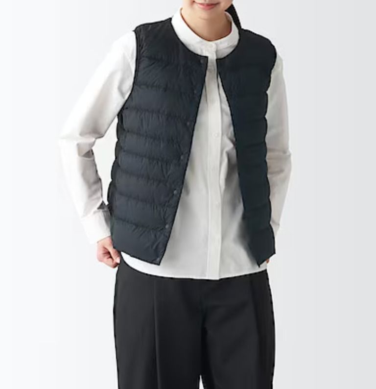 MUJI Collarless Nylon Vest Lightweight Size Medium Black Size Medium (Category: Coats, Jackets and Outerwear) located in Santa Rosa. Submitted by sergids (Listing ID 1438790590, Image 1). Description: MUJI Collarless Nylon Vest Lightweight Size Medium Black Size Medium Great condition. Check fitting tops to ensure this fits you. Dimensions below are exact measurements, see pics as well for comparison. 9/10 Condition and Colorway Dimensions: Check