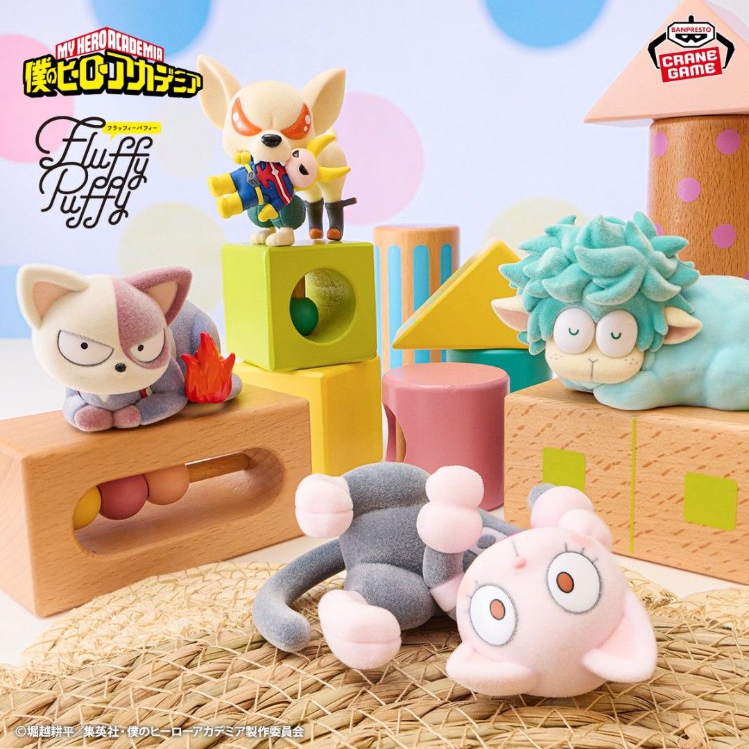 My hero academia Fluffy puffy figures figurines Midoriya izuku Bakugo katsuki Todoroki shoto Ochako figures figurines BANDAI NAMCO Banpresto (Category: Toy Figures) located in Singapore. Submitted by yuzu_japanese_toy_shop (Listing ID 1438856408, Image 2). Description: BNIB directly from jp🇯🇵 🚛Carousell delivery is available at $1.80 only!!!PM if you needed for delivery💞 $24.90 each Any 3 for 69.90 Buying 2 or more figures or plushies from my