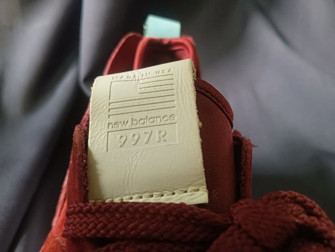 New Balance 997R Sneakers (Category: Sneakers) located in Manila. Submitted by katzpalomera (Listing ID 1438711383, Image 2). Description: - New Balance 997R sneakers - Maroon color - Features New Balance logo - Made in USA - Classic sneaker design - no box - good sole condition .