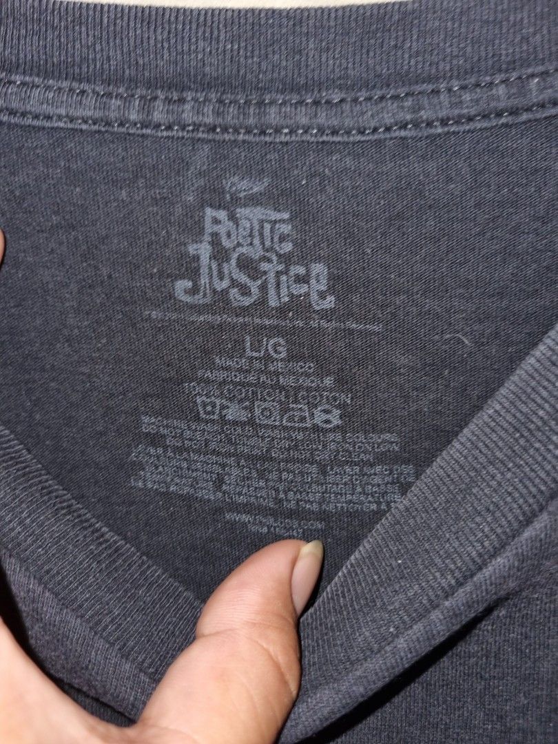 Poetic Justice Tupac Graphic Tee - Large (Category: Tshirts & Polo Shirts ) located in Manila. Submitted by solotrifting (Listing ID 1438761235, Image 3). Description: - Tupac Shakur "Poetic Justice" graphic on the front. - Size: Large - Material: 100% Cotton - Style: Crew neck, short sleeves - Features the words "Poetic Justice" in the graphic..