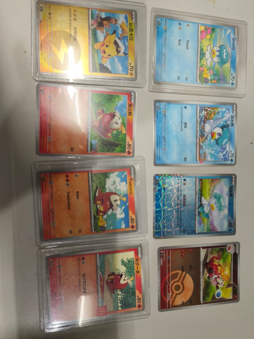 Pokemon TCG Starters for Sale (Category: Raw Singles) located in Manila. Submitted by 0thello (Listing ID 1438841359, Image 1). Description: Capt. Pikachu - 200 Quaxly Beginner stamp - 300 Quaxly Horizons Stamp CN - 300 Quaxly Star Holo CN - 30 Fuecoco Beginner stamp - 300 Fuecoco - Horizons Stamp CN - 300 Fuecoco McDonald's Promo - 200 Crocalor PokeBall Holo CN - 20 negotiable just pm location: Sampaloc Manila Can do meetups or lbc MOP: Gcash, C