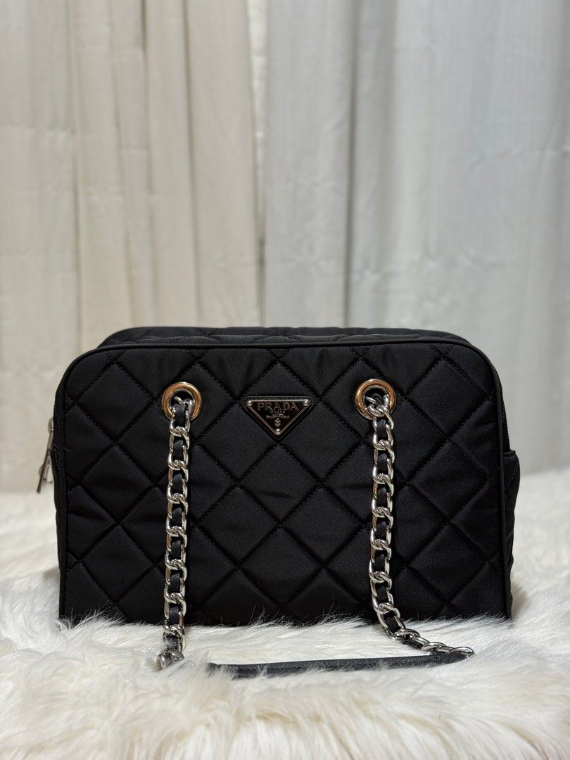 Prada Nylon Tessuto Impuntu Quilted Shoulder Bag Black (Category: Luxury Bags & Wallets) located in Manila. Submitted by shoulderfashion (Listing ID 1438798394, Image 1). Description: LOST THE BAG TAG AND LOCK .