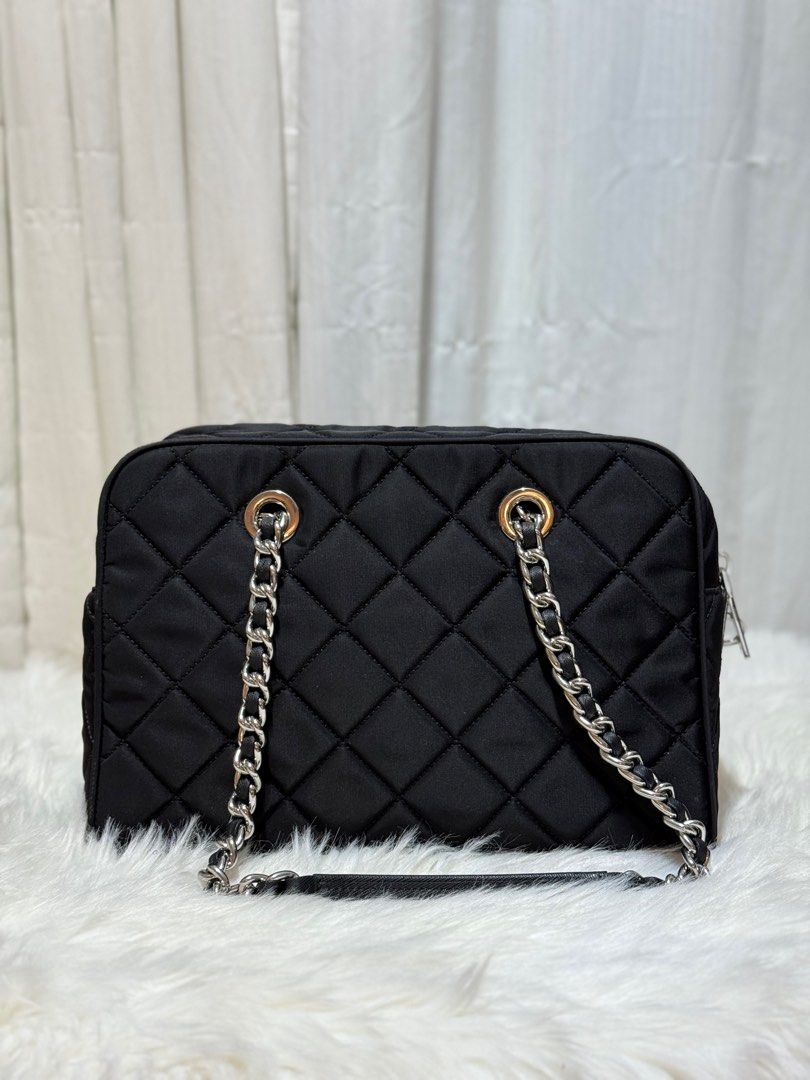 Prada Nylon Tessuto Impuntu Quilted Shoulder Bag Black (Category: Luxury Bags & Wallets) located in Manila. Submitted by shoulderfashion (Listing ID 1438798394, Image 2). Description: LOST THE BAG TAG AND LOCK .