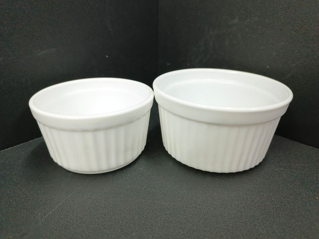 Premium Opal Ramekin Souffle Cup Bowl (Category: Bakeware) located in Quezon City. Submitted by inter_active_megawares (Listing ID 1438747996, Image 1). Description: Premium Opal Ramekin Souffle Cup Bowl IAC-205 - Small 3.5" Price: P45.00 Weight: 140g Diameter: 9cm / 3.5inches Height: 5cm IAC-206 - Big 4" Price: P55.00 Weight: 170g Diameter: 10cm / 4inches Height: 5.5cm - made with high grade thick opal materials - IF POSSIBLE: kindly message us 