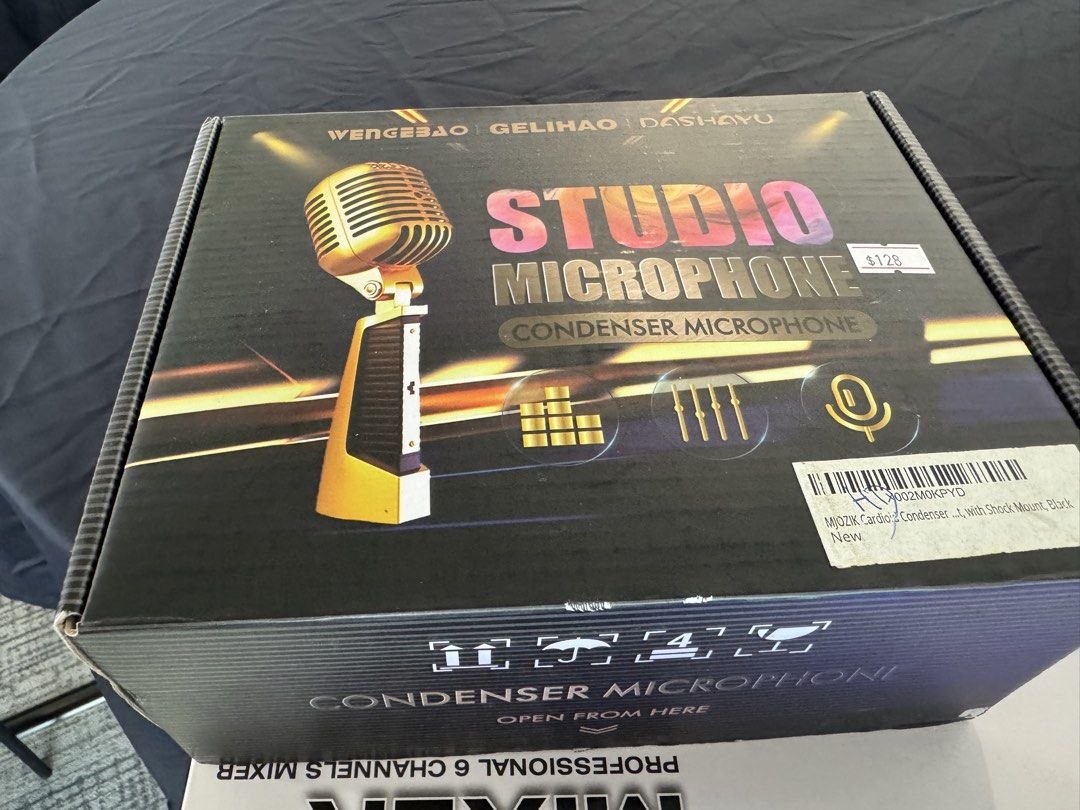 Professional 6 Channel Mixer & Studio Condenser Microphone, Audio ...
